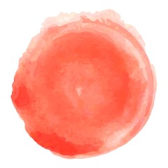Vector watercolor circle of red color on a white background, stock illustration for design and decor, banner, template, postcard, card.