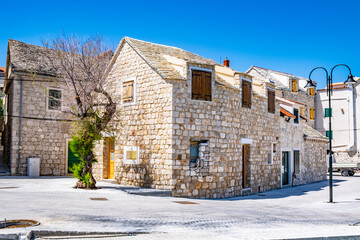 Primosten, Sibenik County, Croatia. Resort town on the Adriatic coast.