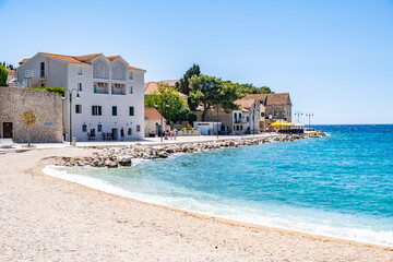 Fototapeta premium Primosten, Sibenik County, Croatia. Resort town on the Adriatic coast.