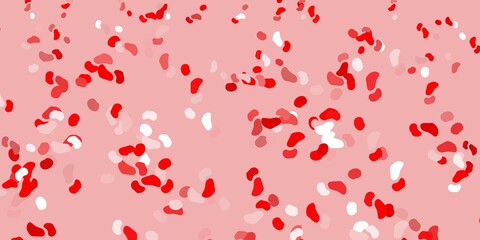 Light red, yellow vector texture with memphis shapes.