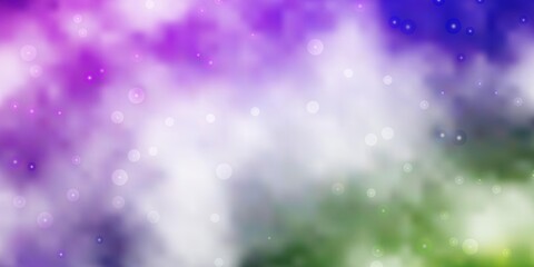 Obraz premium Light Pink, Green vector background with small and big stars. Decorative illustration with stars on abstract template. Pattern for new year ad, booklets.