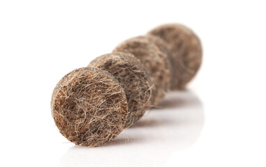 Felt disc for polishing surfaces. Set of felt polishing discs isolated on white background