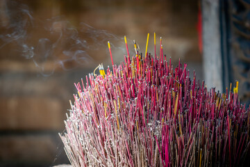 Incense burning in temple
