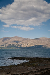 View of sea an mountains in Scotland