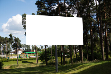 advertising Billboard by the road. space for text on a white background