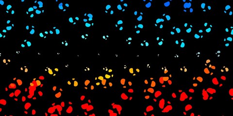 Dark blue, yellow vector background with random forms.