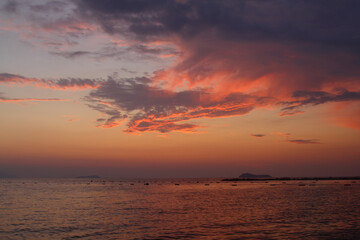 Seaside town of Bodrum and spectacular sunsets. Mugla, Turkey