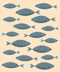 Fish pattern vector. Fish icon