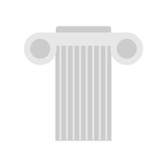 Antique column pillar icon illustration. Greek classical architecture element.