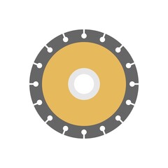 Saw blade icon illustration in flat design style. Electric saw disk.