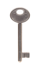 Mockup door key isolated on white background