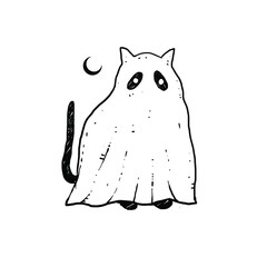 Awesome Ghost Cat design illustration