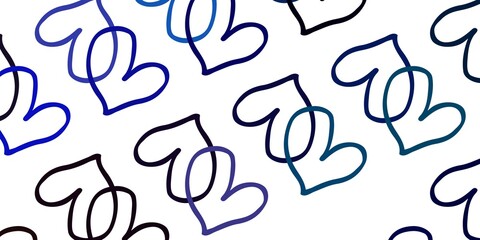 Light Blue, Red vector backdrop with sweet hearts.