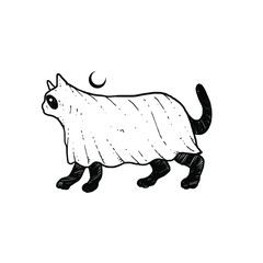 Awesome Ghost Cat design illustration