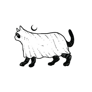 Awesome Ghost Cat design illustration