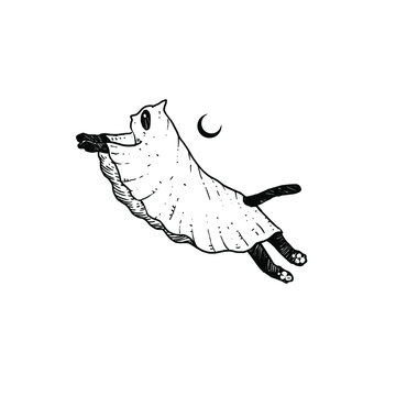 Awesome Ghost Cat design illustration