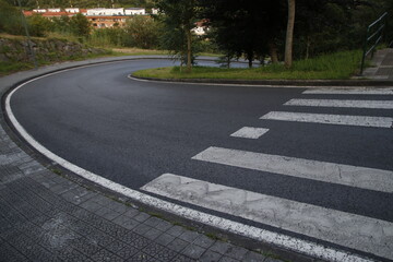 Emptu rural road in the suburbs of Bilbao