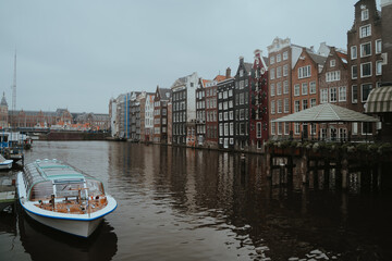 Fototapeta na wymiar Amsterdam city canal old town. Netherlands (Holland)