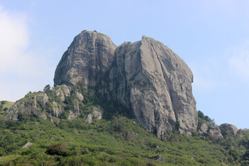 Big rock on the summit of  Fiji island in the Pacifi Ocean