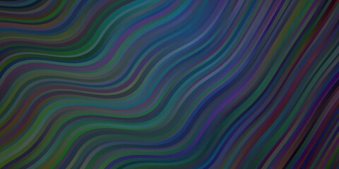 Dark Blue, Green vector pattern with curves. Illustration in abstract style with gradient curved.  Template for cellphones.