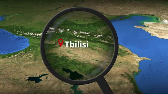 Tbilisi city found on the map, 3d rendering