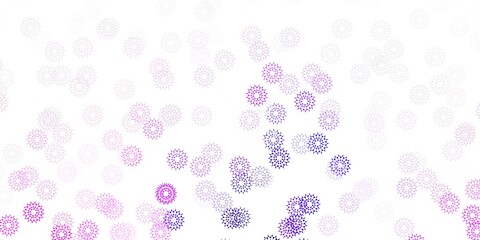 Light purple, pink vector natural artwork with flowers.