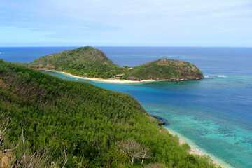 Isolated island from the summit of Fiji in the pacific ocean