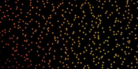 Dark Red, Yellow vector background with colorful stars. Colorful illustration in abstract style with gradient stars. Best design for your ad, poster, banner.
