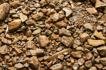 background of stones wet