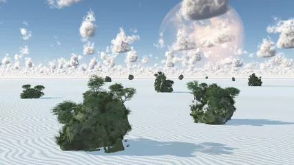 White Sands mit Rock Islands Oasis. 3D-Rendering © rolffimages