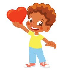 boy holds heart