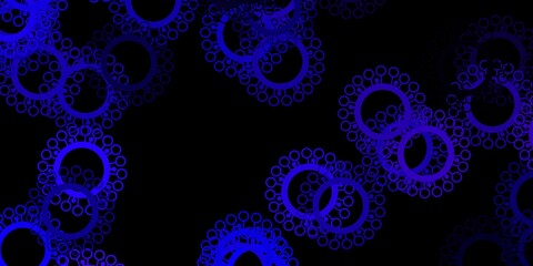 Dark purple vector pattern with coronavirus elements.