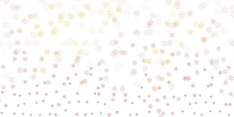 Light yellow vector abstract texture with leaves.