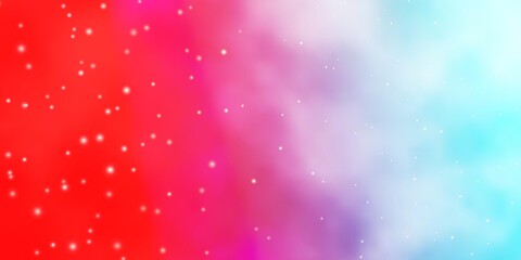 Obraz premium Light Blue, Red vector texture with beautiful stars. Colorful illustration with abstract gradient stars. Theme for cell phones.