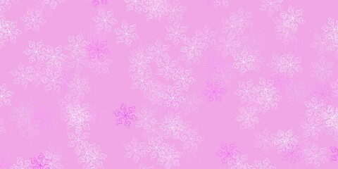Naklejka na ściany i meble Light pink, yellow vector doodle background with flowers.