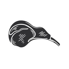 Obraz premium Lamb chop glyph icon.
