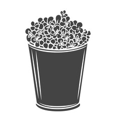Popcorn striped bowl icon