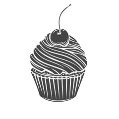 Cupcake glyph icon.