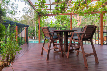 Home Pool Fence with gate open