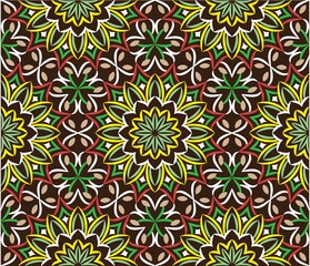Ornamental mandala design abstract background. Seamless pattern with flowers