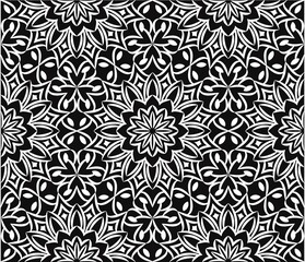 Ornamental mandala design abstract background. Seamless pattern with flowers