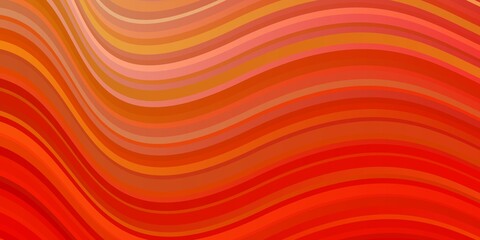 Light Orange vector template with wry lines. Colorful abstract illustration with gradient curves. Smart design for your promotions.