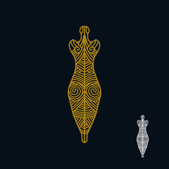 Vinca figure of a woman. Illustration of a Vinca figure of a woman as a Serbian symbol.