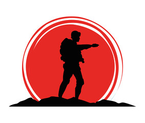 military soldier silhouette figure icon