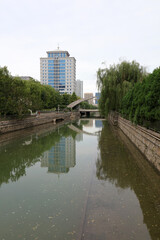 Fototapeta na wymiar Waterfront City Architectural Scenery, Shijiazhuang City, Hebei Province, China