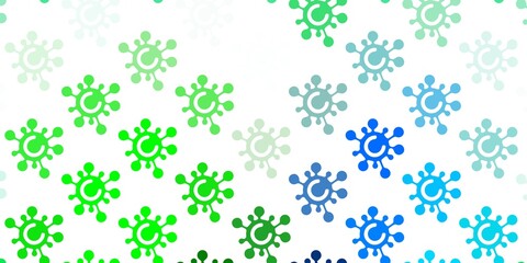 Light Multicolor vector backdrop with virus symbols.