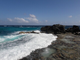 Isla Mujeres South Point Cancun Mexico rocky shore blue water and crashing waves 2020