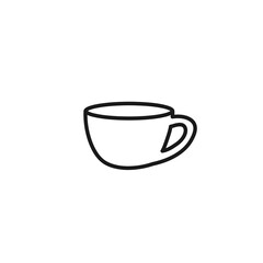 cup of coffee line icon. isolated icon on white background for web and mobile