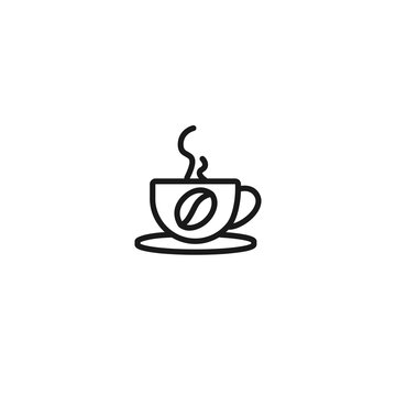 cup of coffee line icon on white background
