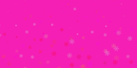 Light pink, yellow vector doodle pattern with flowers.